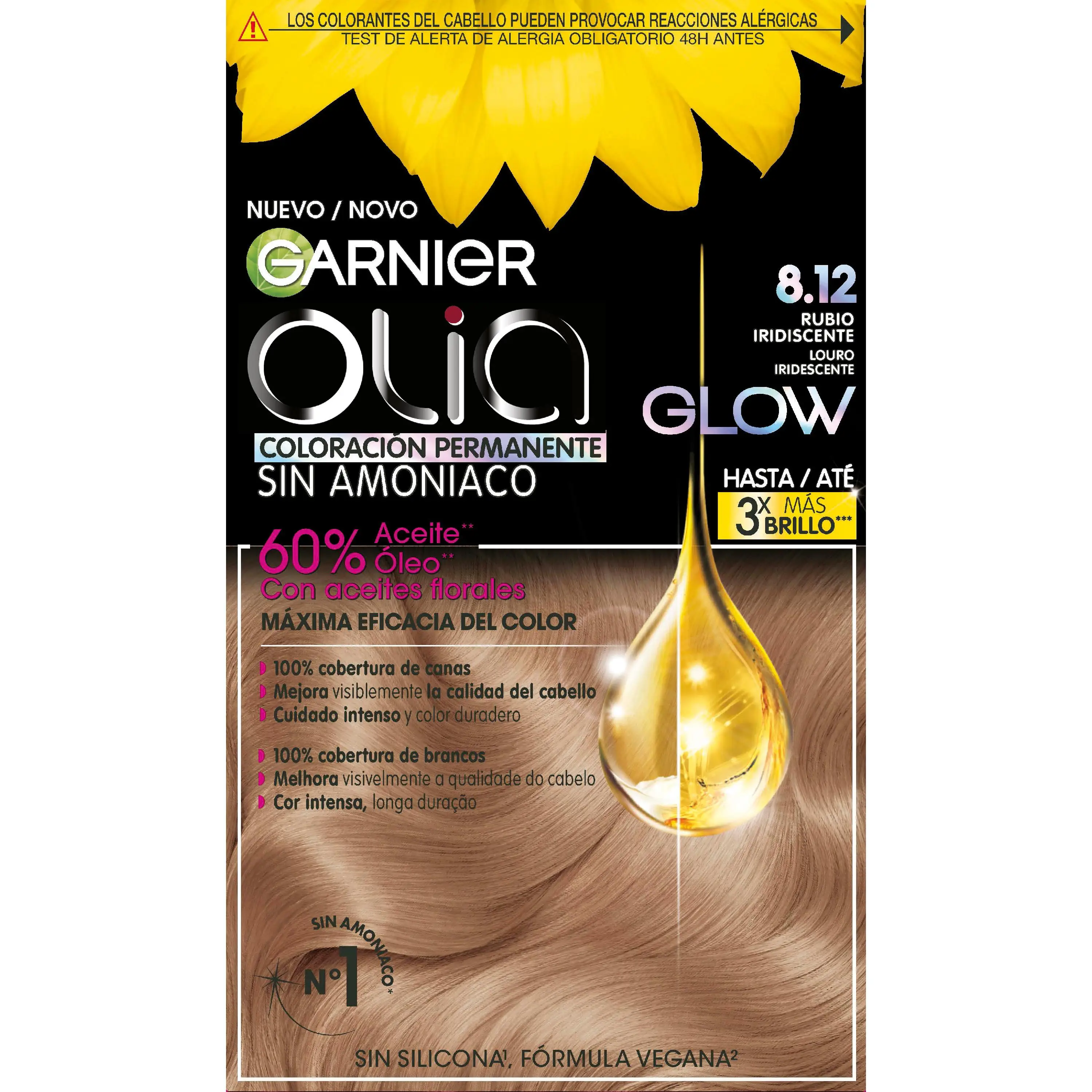 GARNIER | Olia coloración permanente sin amoniaco con aceites florales y una máxima eficacia del color *En la crema colorante