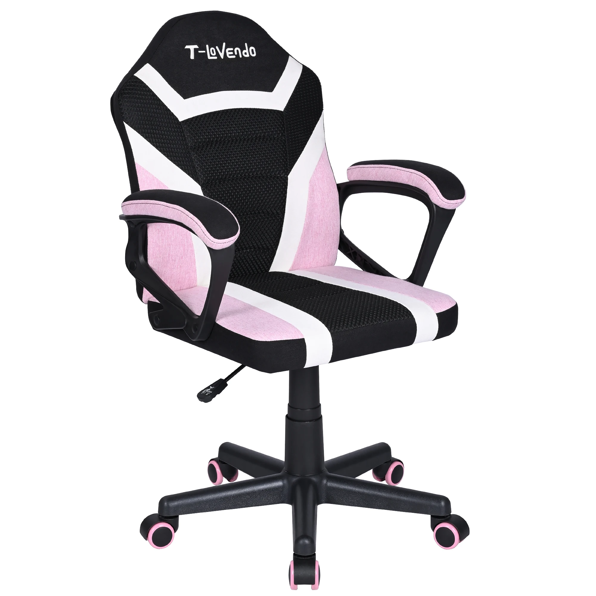 T-LoVendo Silla Gaming u Oficina niños Infantil de Tela giratoria ergonómica Estudio o Escritorio con Ruedas Brazos diseño Moderno sillón Gamer