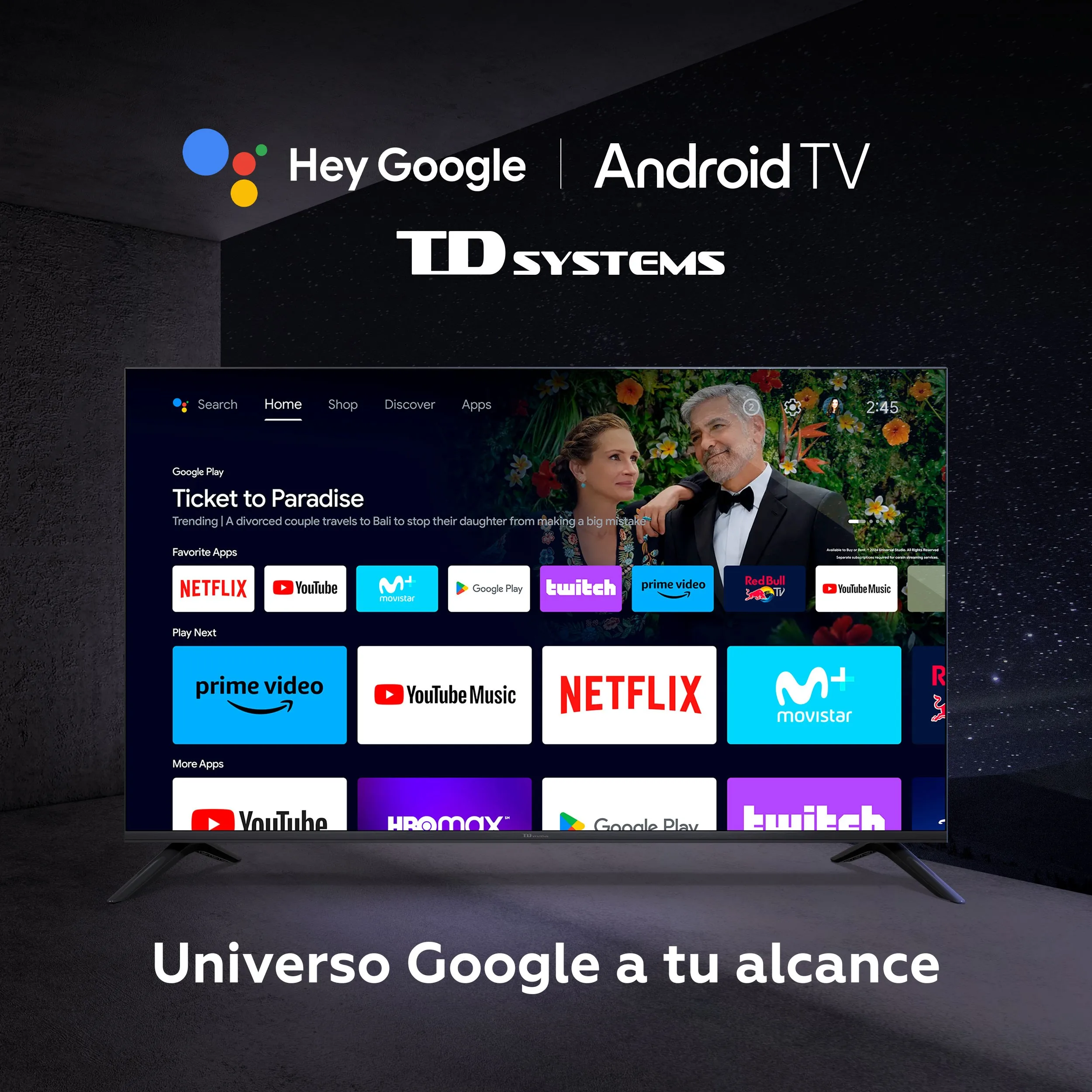 Smart TV 32 inch HD Hey Google Official Assistant with voice control. Android TV 11 - TD Systems K32DLC19GLE