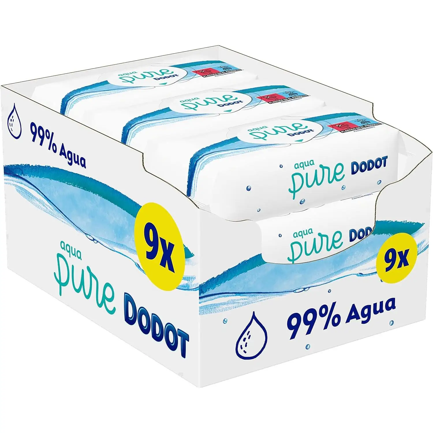 DODOT Aqua Pure 432ud wipes-9 packs of 48ud