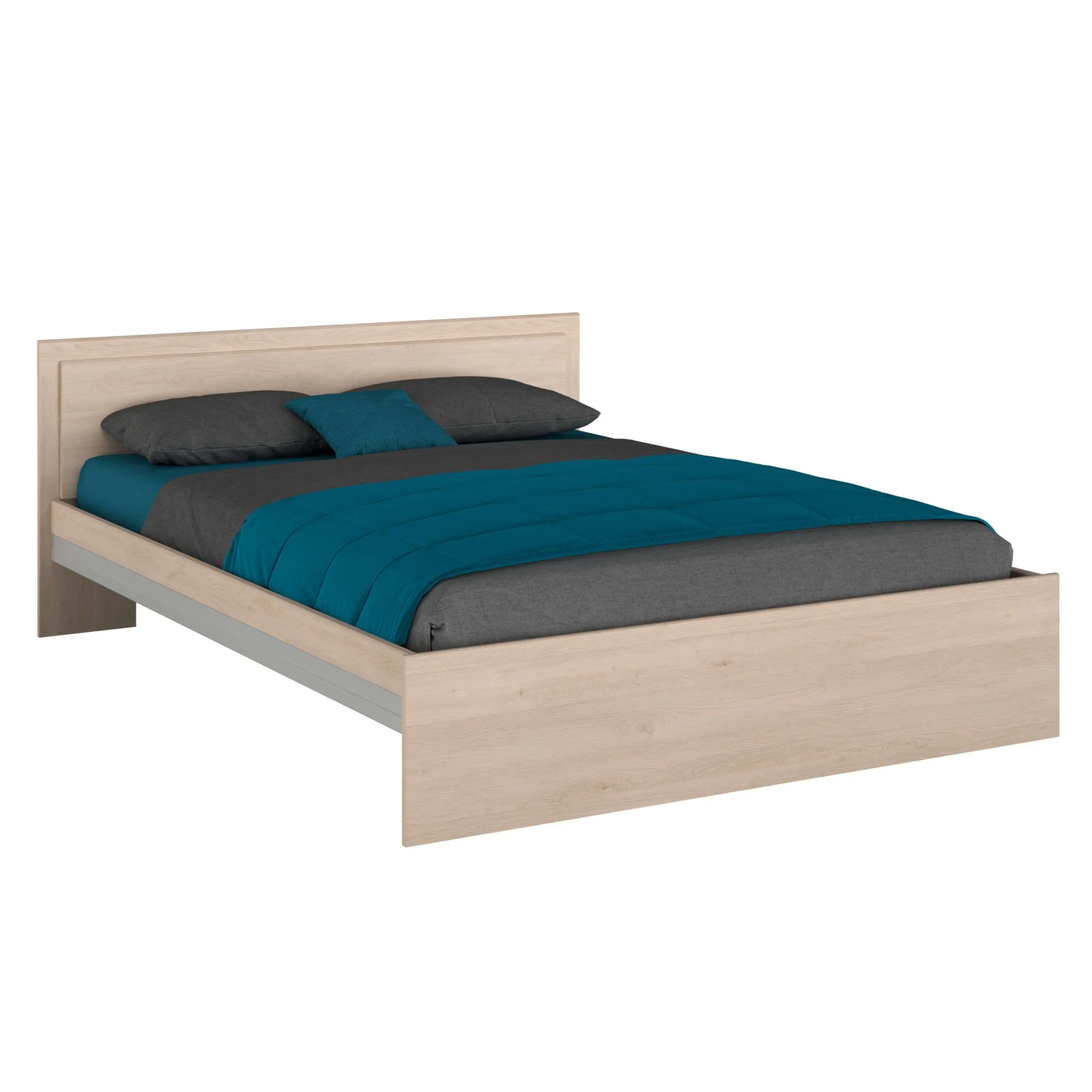 Miroytengo Cama de Matrimonio Modelo Baltic en Roble Brooklyn 135-140x190 cm