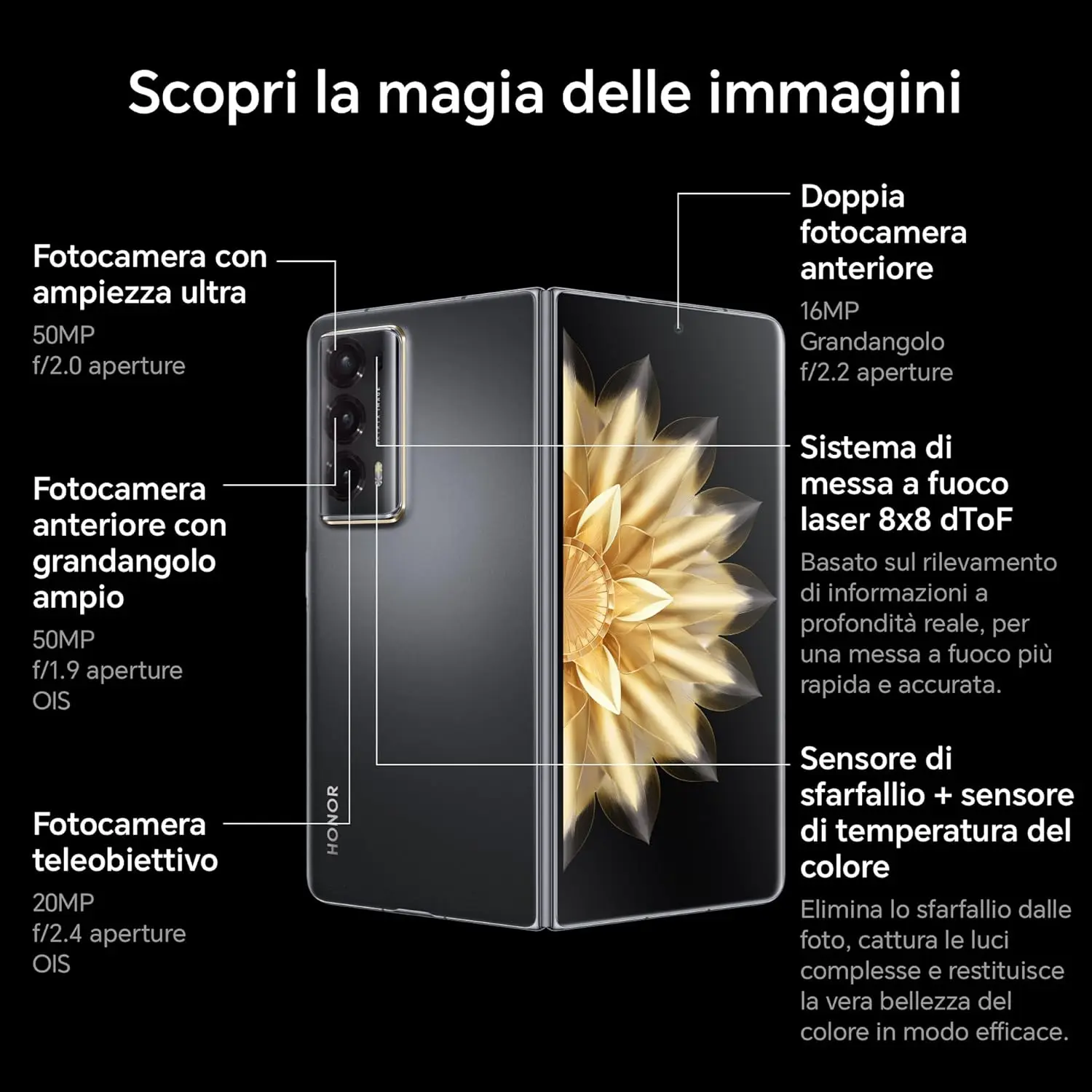 Honor magic v2 5g 16gb+512gb mobile phone foldable screen snapdragon 8 gen 2 50mp rear camera 7.92» 5000mah 66w nfc