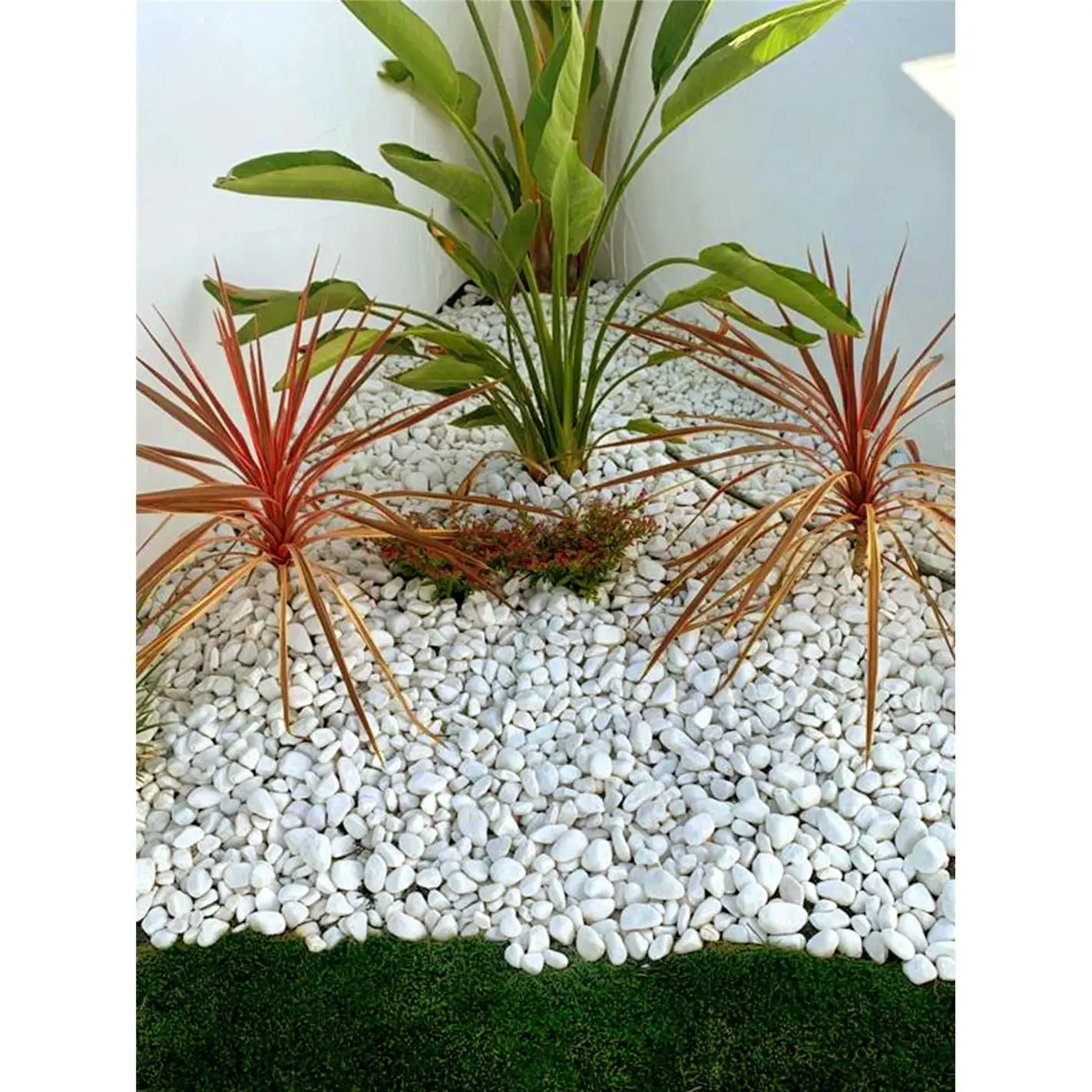 JARDIN202 - Canto rodado Blanco piedra de mármol | 25kg | Piedras decorativas para Jardín o espacios exteriores