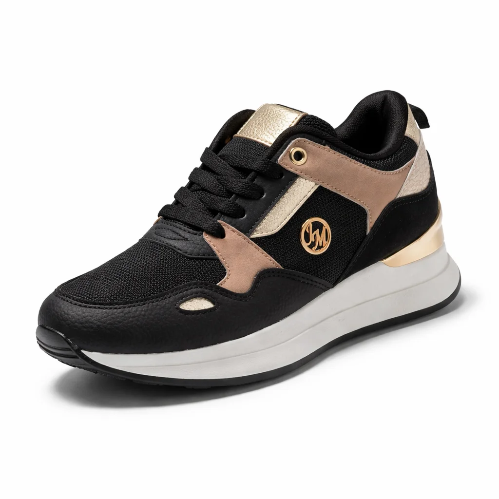 JOTA KA Zapatillas Mujer Moda Cómodas – Diseño Elegante y Ligero, Transpirables, Estilo Casual Urbano con Detalles Dorados , 3 COLORES PARA ELIGIR