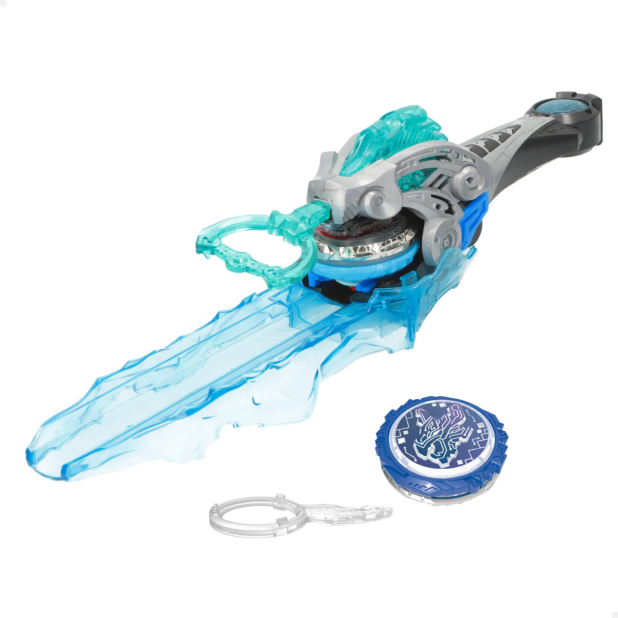Infinity Nado - Advanced Pack, peonza para niños, Gold Warrior Phoenix (Fénix Dorado), con lanzador de espada, 38 cm, juegos de peonzas, luces de colores, pilas incluidas, +5 años, juego de batalla