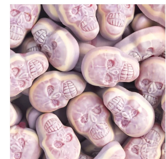 Lival skulls stuffed skulls with skulls tray 75 pls approx. 795 g Strawberry flavor gluten free fat free Vidal Original flavor guaranteed