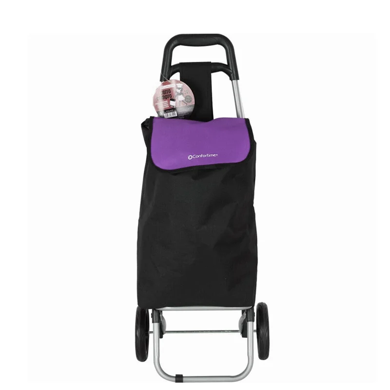 STARLEY 2 Wheel Shopping Cart, Supermarket Shopping Cart, 40L Main Bag, Back Pocket, 90x30x35cm