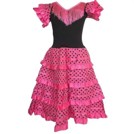 Sevillanas 4 ruffles dance flamingo dance dress for girl