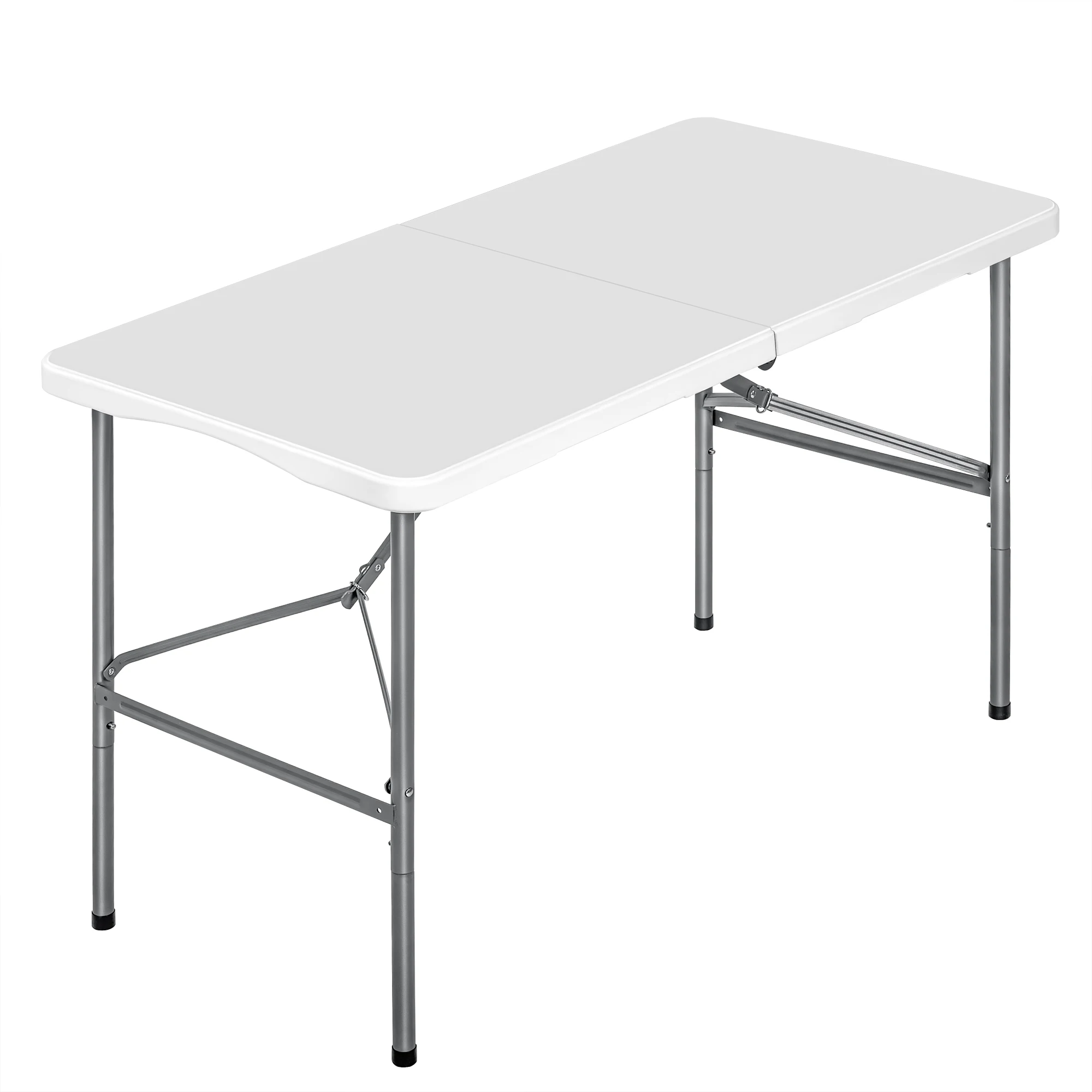 T-LoVendo Folding Table 77x50 cm with Adjustable Height 49-74 cm, Portable and Elevable, Supports 70 kg, Perfect for Indoor and Outdoor Use, Ideal for Camping, Garden, and Events.