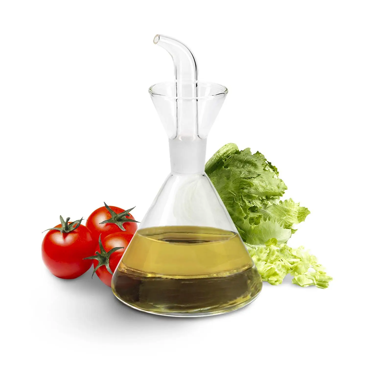 Aceitera de cristal con sistema antigoteo, capacidad 500 ml.