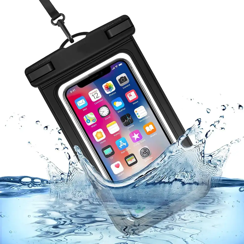 Mr Goodsy® Funda Impermeable para móvil, Bolsa estanca celular universal para iPhone 16/15/14/13/12 Mini/Pro/Pro MAX/11/XS/XR/8 Plus/7 Plus/XS MAX, Galaxy Note10+/S20 Ultra/S20+/S10e, Huawei hasta 7"