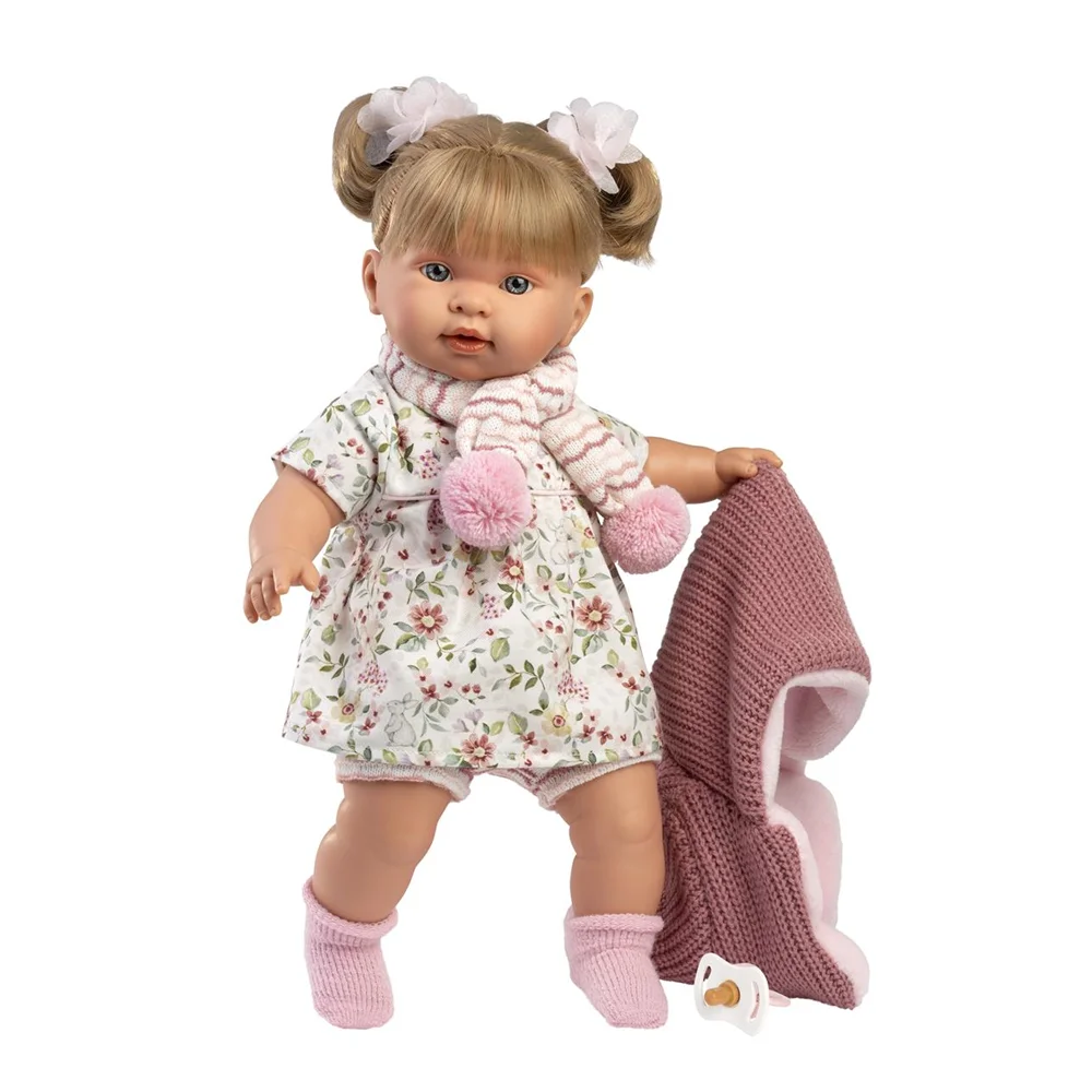 llorens - muneca alexandra llorona 42cm con cuerpo de tela y mecanismo de sonido 42286