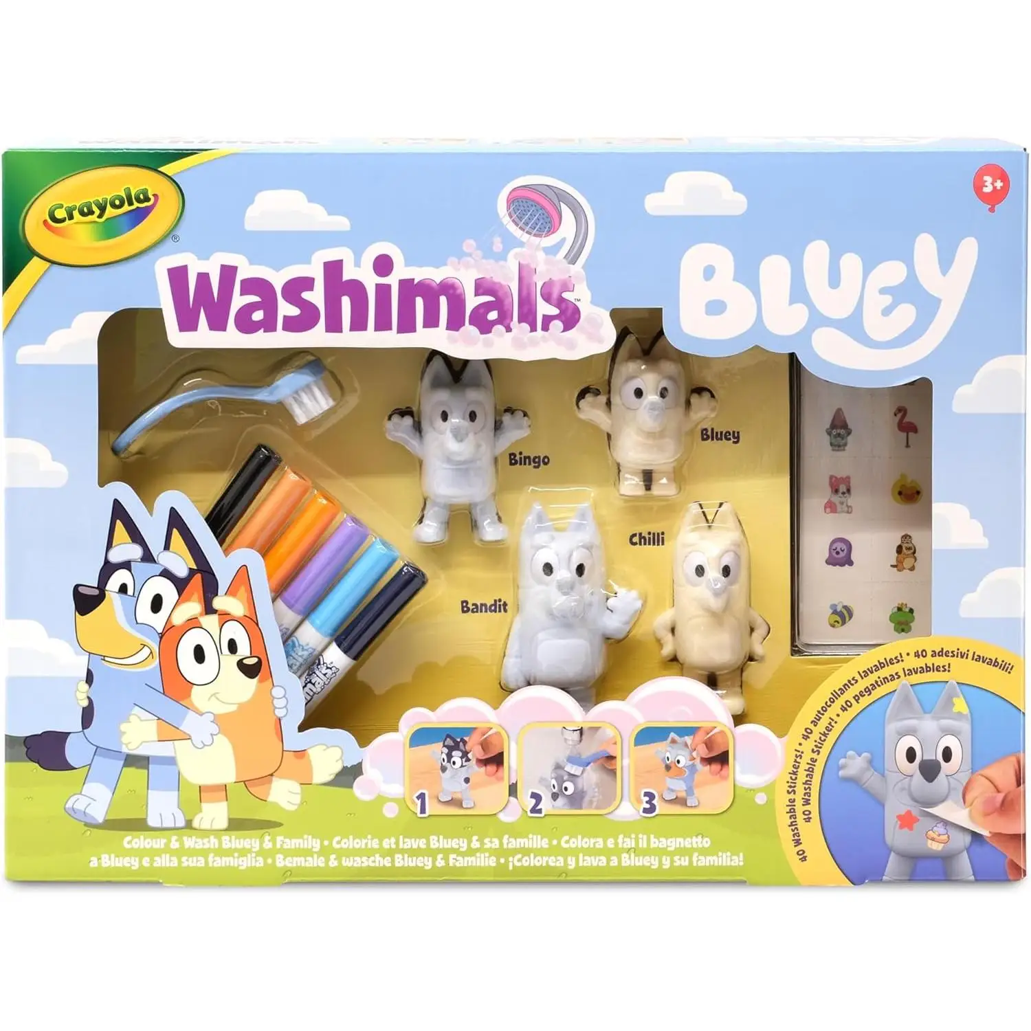 Crayola Washimals Bluey Set 4 Mascotas Con Stickers - Imagen 3