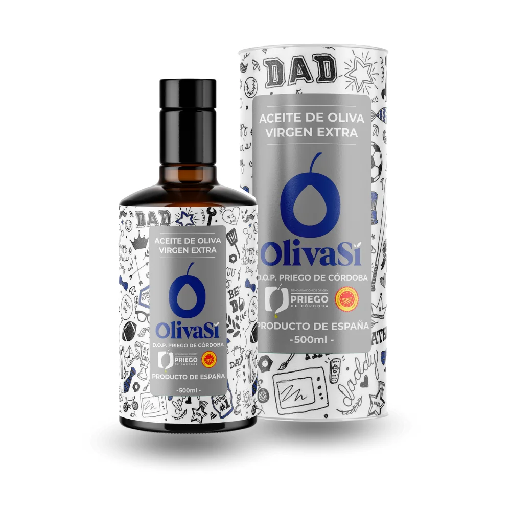 OLIVA SÍ Edición Padres - Aceite de Oliva Virgen Extra 500ml con D.O.P. Priego de Córdoba - Calidad Gourmet y Sabor Exclusivo