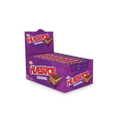 Huesitos Barrita de Barquillo con Leche y Cacao, Estuche de 48 Unidades (20g c/u), Snack Crujiente Natural Orgánico, Hecho en España