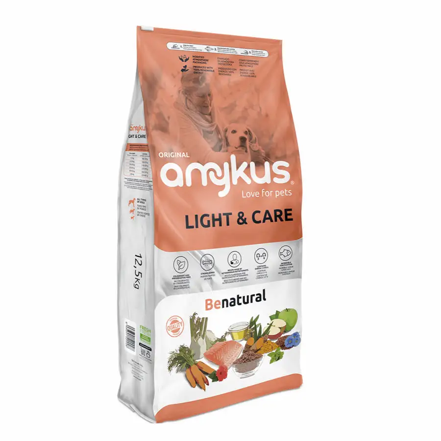 Amykus Original Light & Care - Pienso para Perros con Sobrepeso o Mayores - Bajo en Grasa y Fácil de Digerir