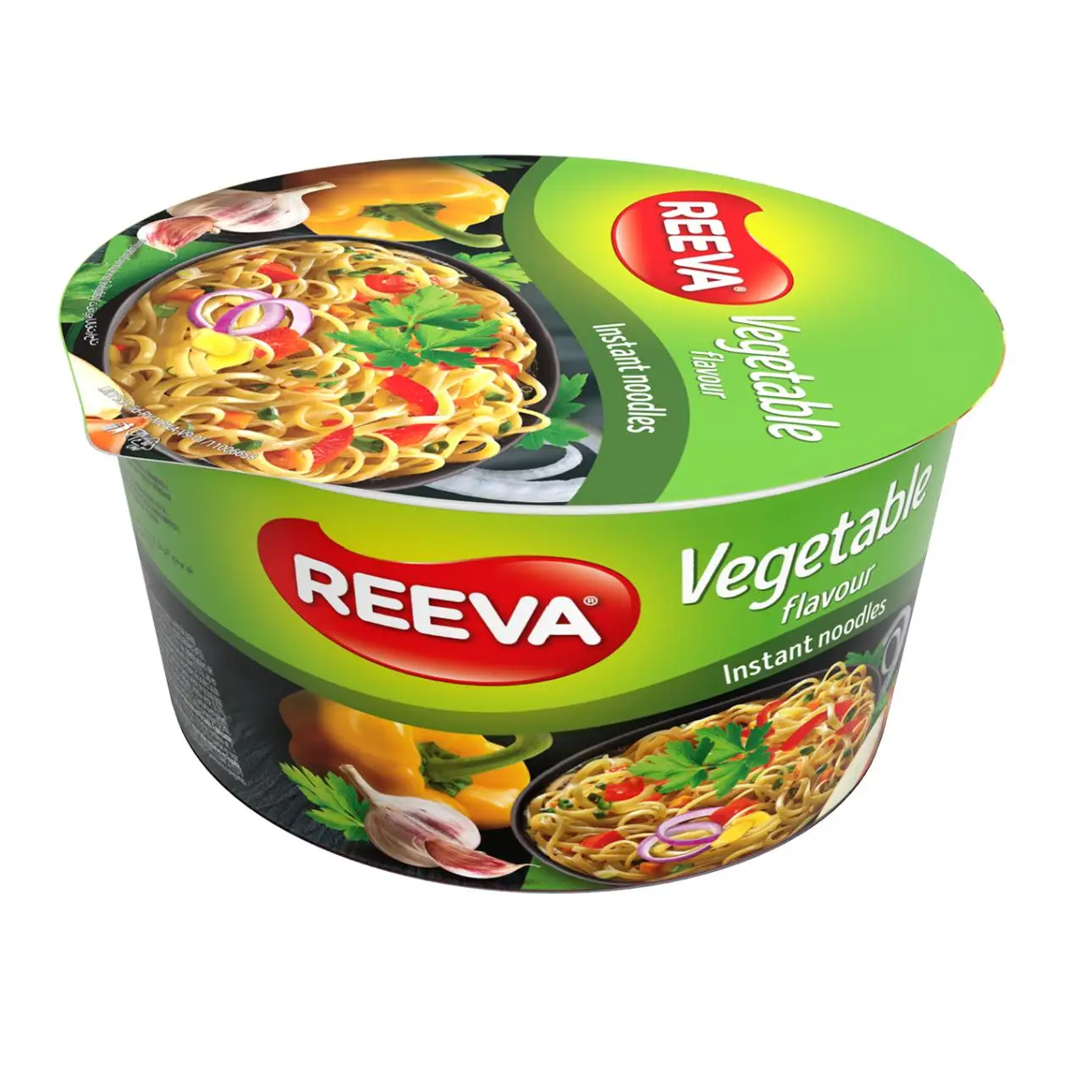 Reeva noodles-instant noodles 24 PCs in envelope or 12ud in glass-chicken, meat, bacon cheese, vegetables, chicken curry, spicy chicken