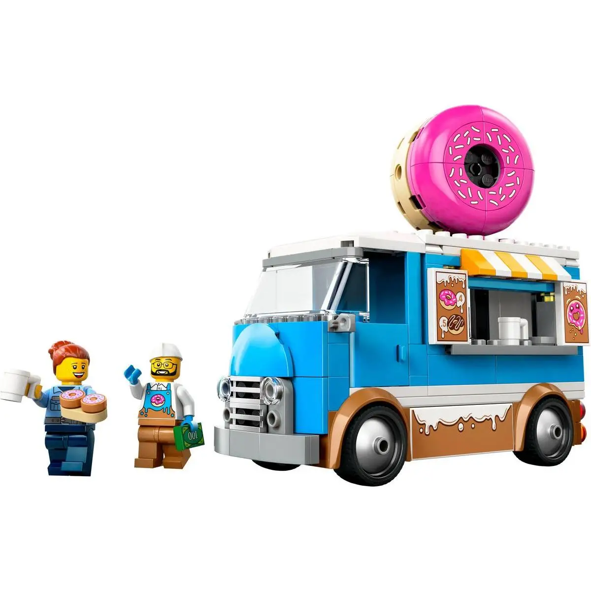 LEGO® City Donut Truck 60452 Toy Vehicle, 196 pieces food truck set with minifigures for imaginative play, suitable for kids aged 5 and up, includes a removable donut kiosk and accessories. #2