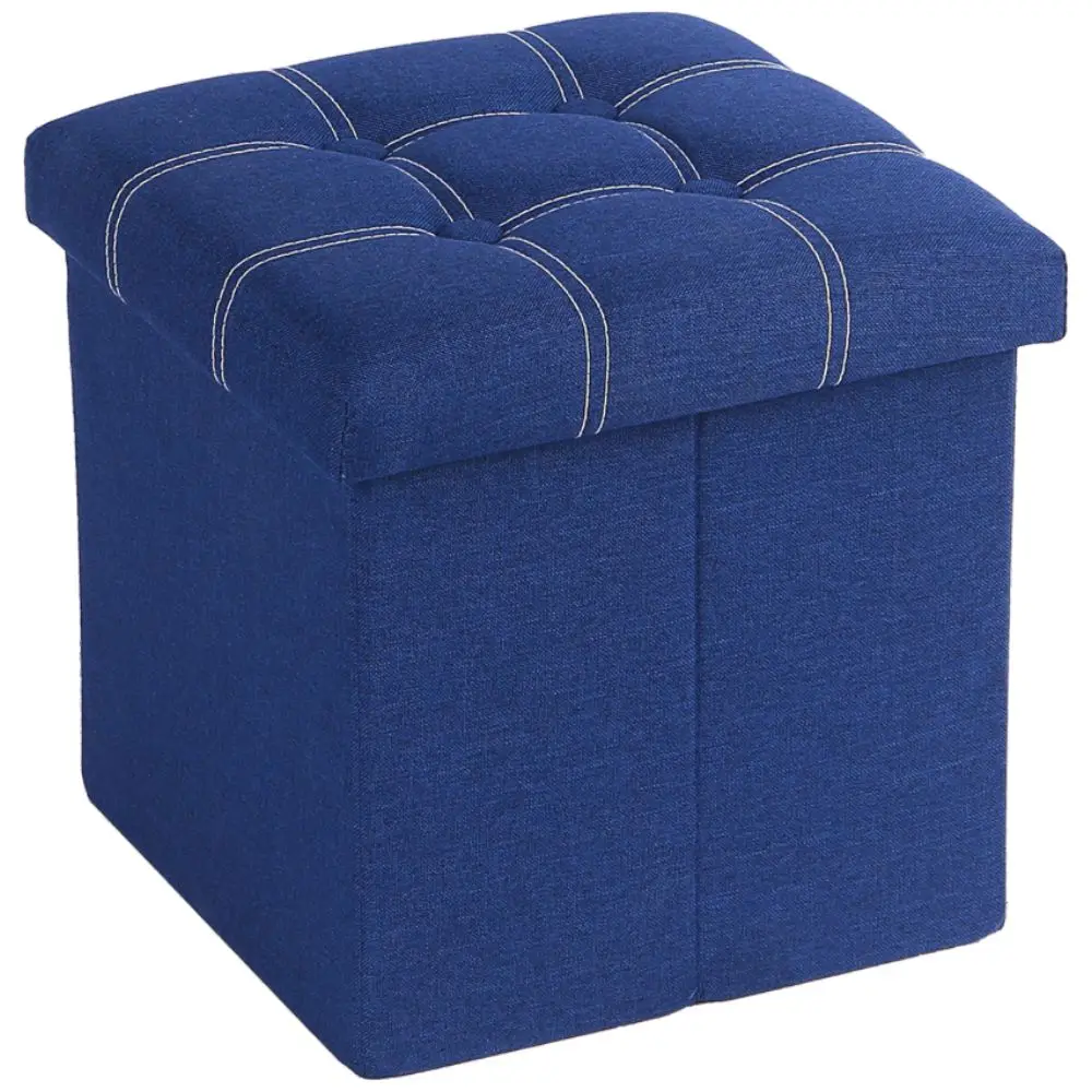 Puff para almacenamiento en tela plegable PlusCalidad - Puff Cúbico 30*30*30cm - Baúl, Taburete o Reposapiés