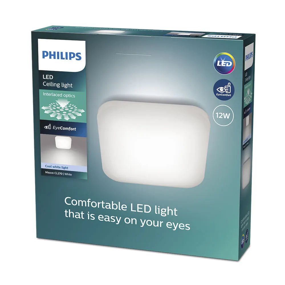 Philips Plafón Funcional Malva 12 W Cuadrado
