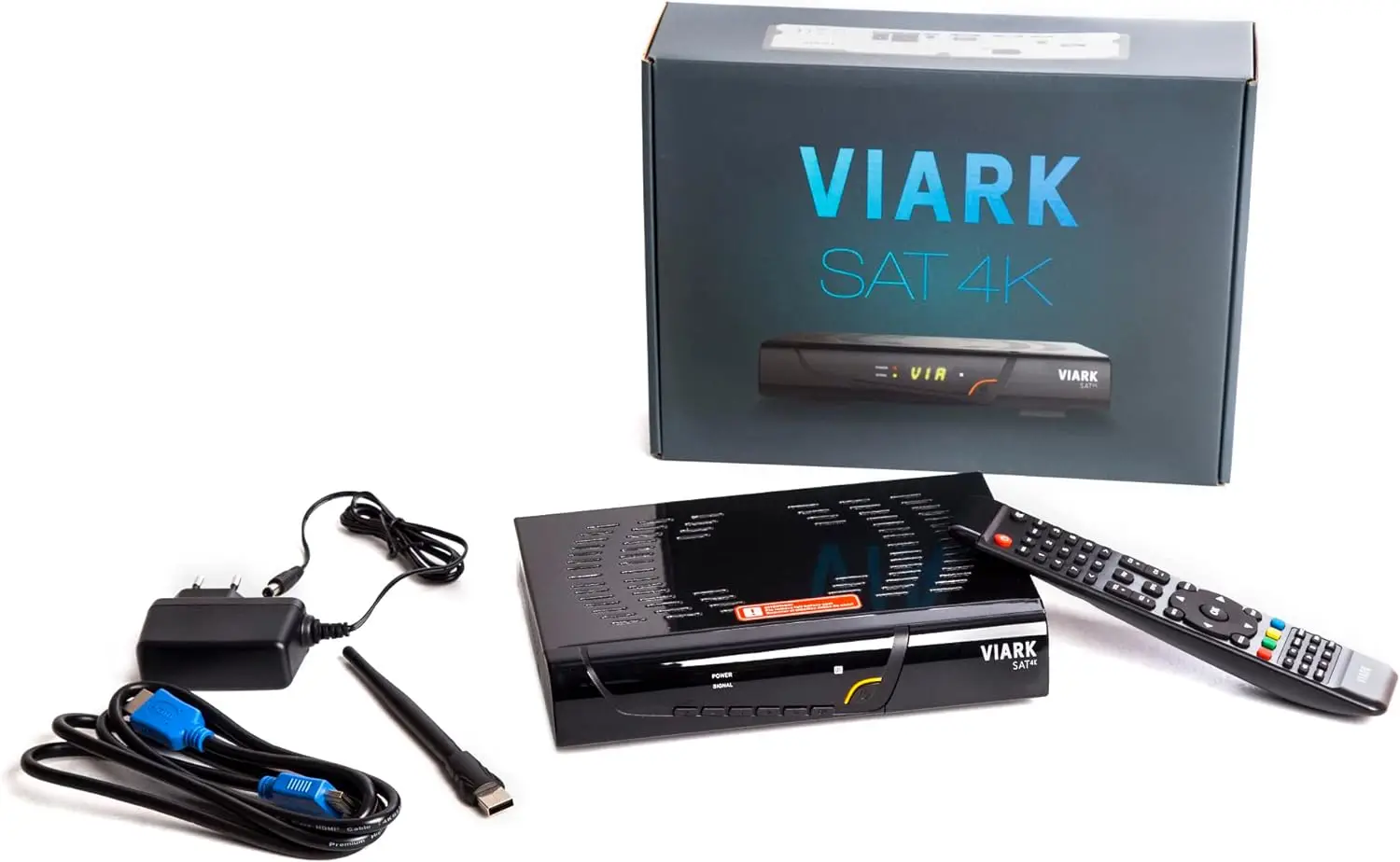 Viark Sat 4K - 4K Uhd Digital Satellite Receiver Dvb-S2X Multistream H.265 4000Mips 1.0 Ghz 60Fps 10 Bit 3D, with Lan, USB Wifi Antenna and Ac Card Reader