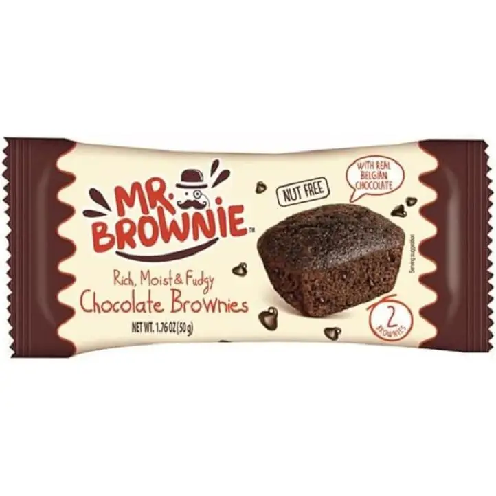 M R Brownie J R Brownie 24 Unidades de 50 g Brownies con Chocolate Belga, Sabor del Año 2024