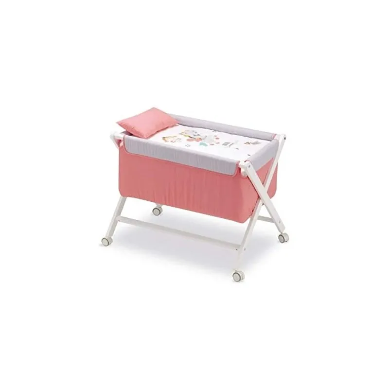 Minicuna Plegable + Vestidura (Colcha-Cojín y Protector) + Colchon  (Unicornio Pirulos)