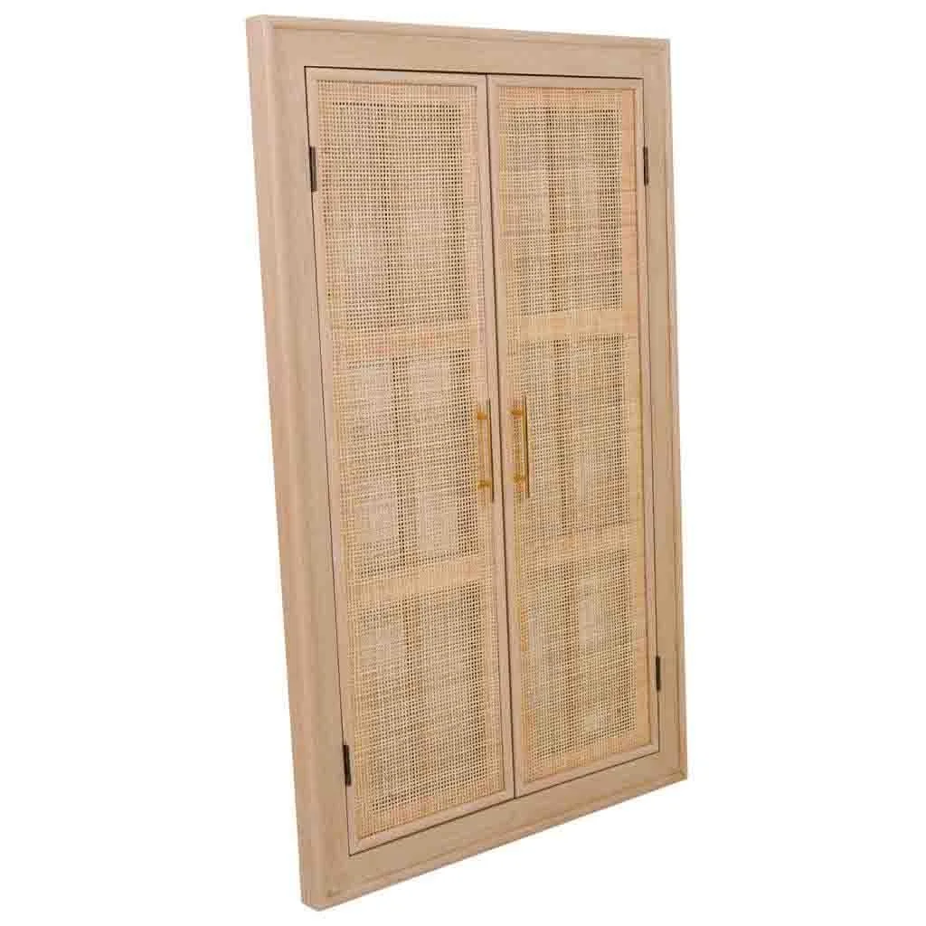Wonderlust Deco - Espejo de MDF y rejilla marrón 73.5x5x118 Marrón 73.5x5x118h cm
