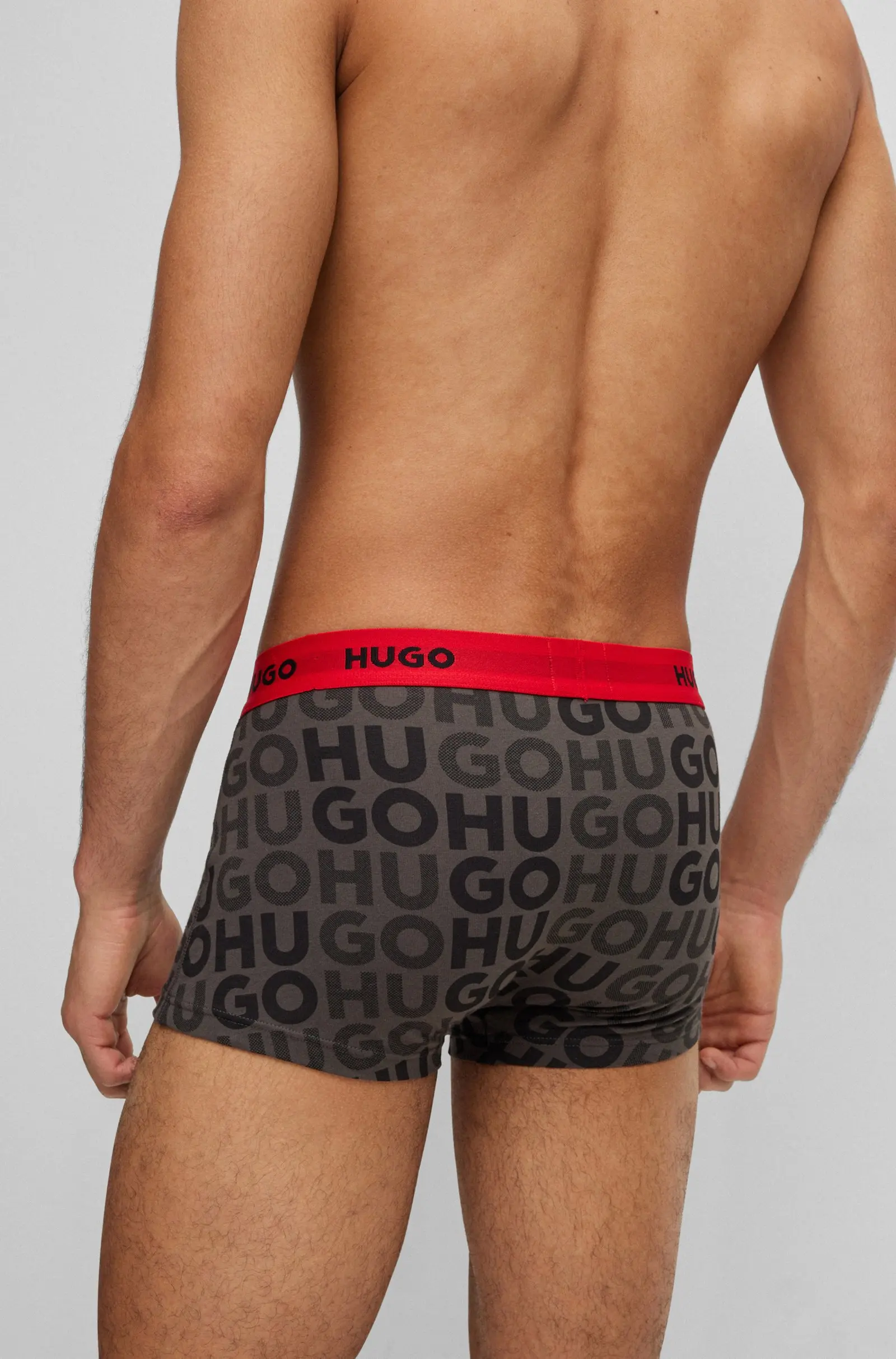 Hugo Boss -3 Pack- Design Cotton Stretch boxer (gray, black and gray fantasy)