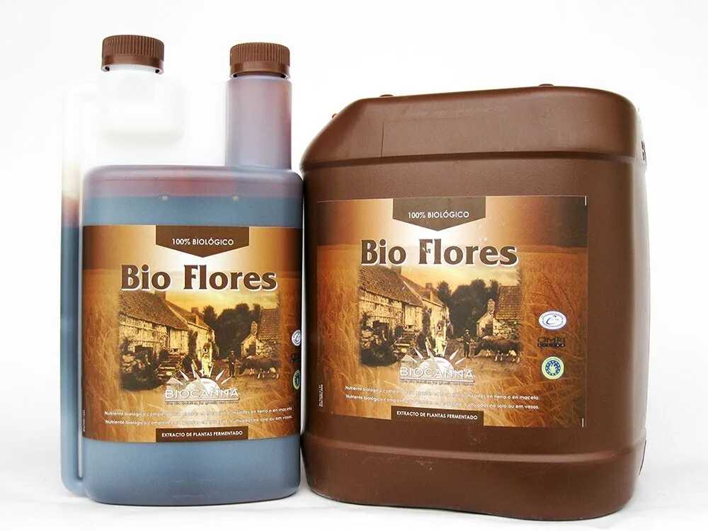 Biocanna bio flores 1l, 100% organic fertilizer designed specifically for the flowering phase. Stimulation, appearance, growth and fattening of flowers.