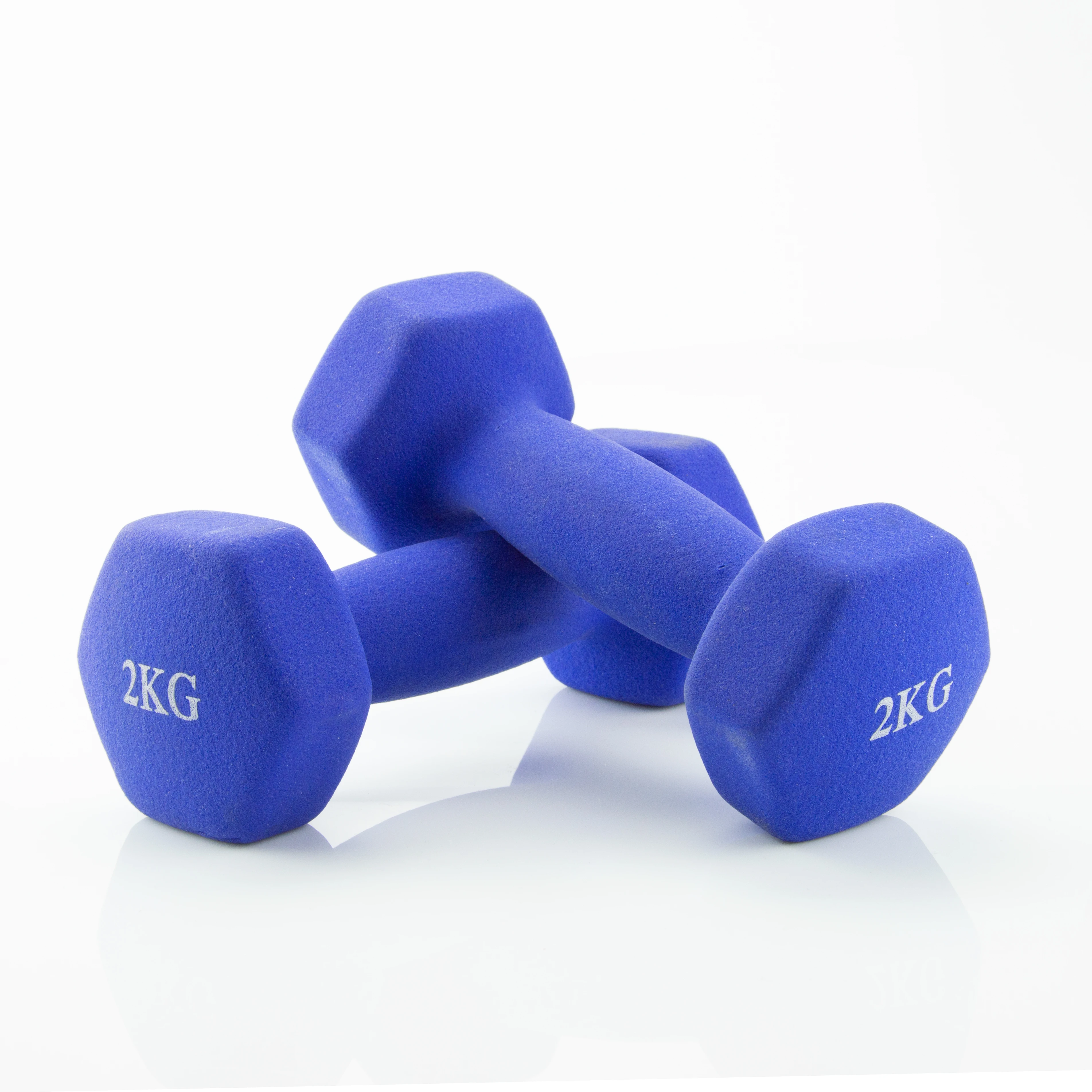 Jocca two hexagonal weight cast iron and PVC coated non-slip for training biceps, triceps and shoulders. Ideal for aerobics, crossfit or pilates.