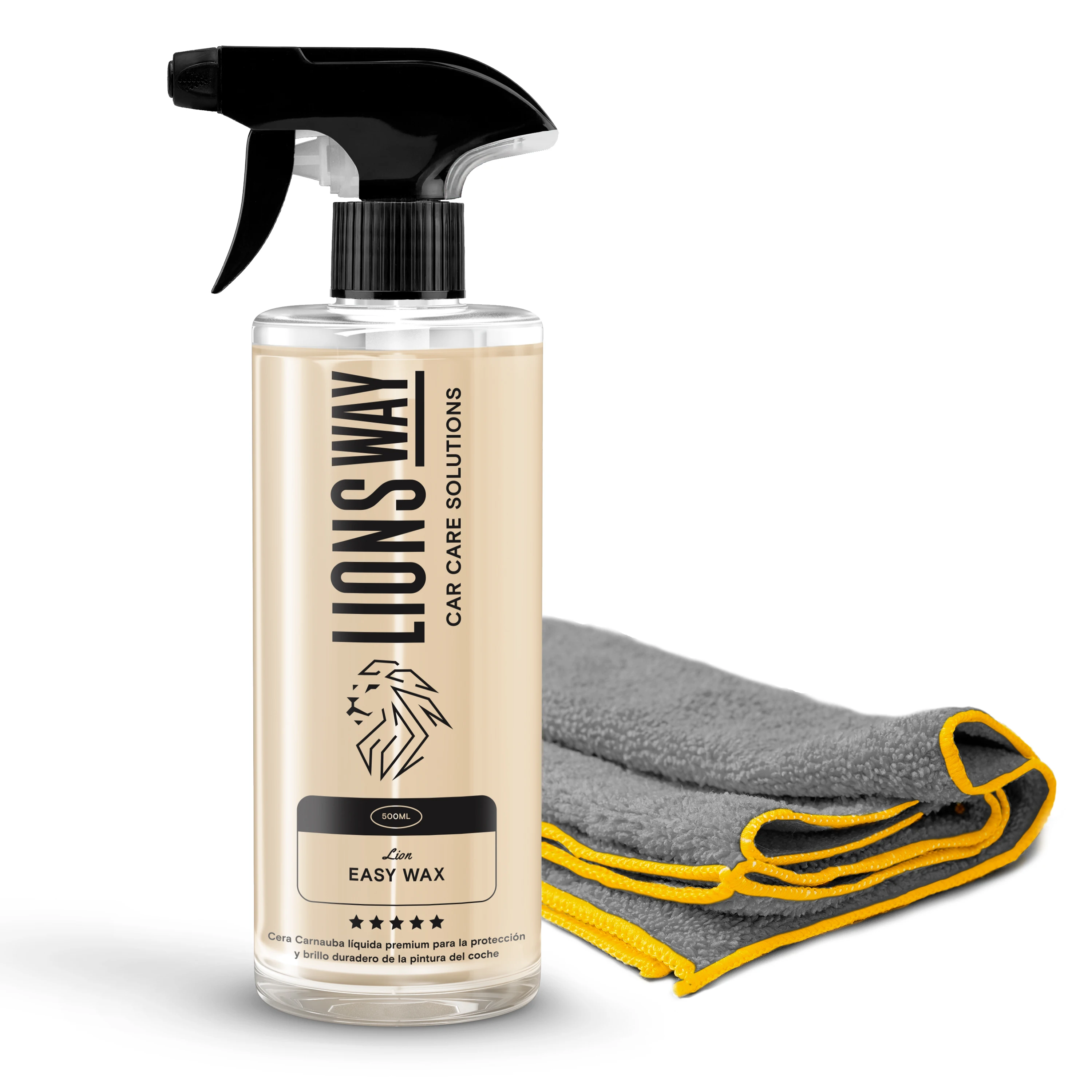 Lionsway-carnauba liquid wax, dry cleaning with Carnauba wax. Extreme brightness-includes professional cloth