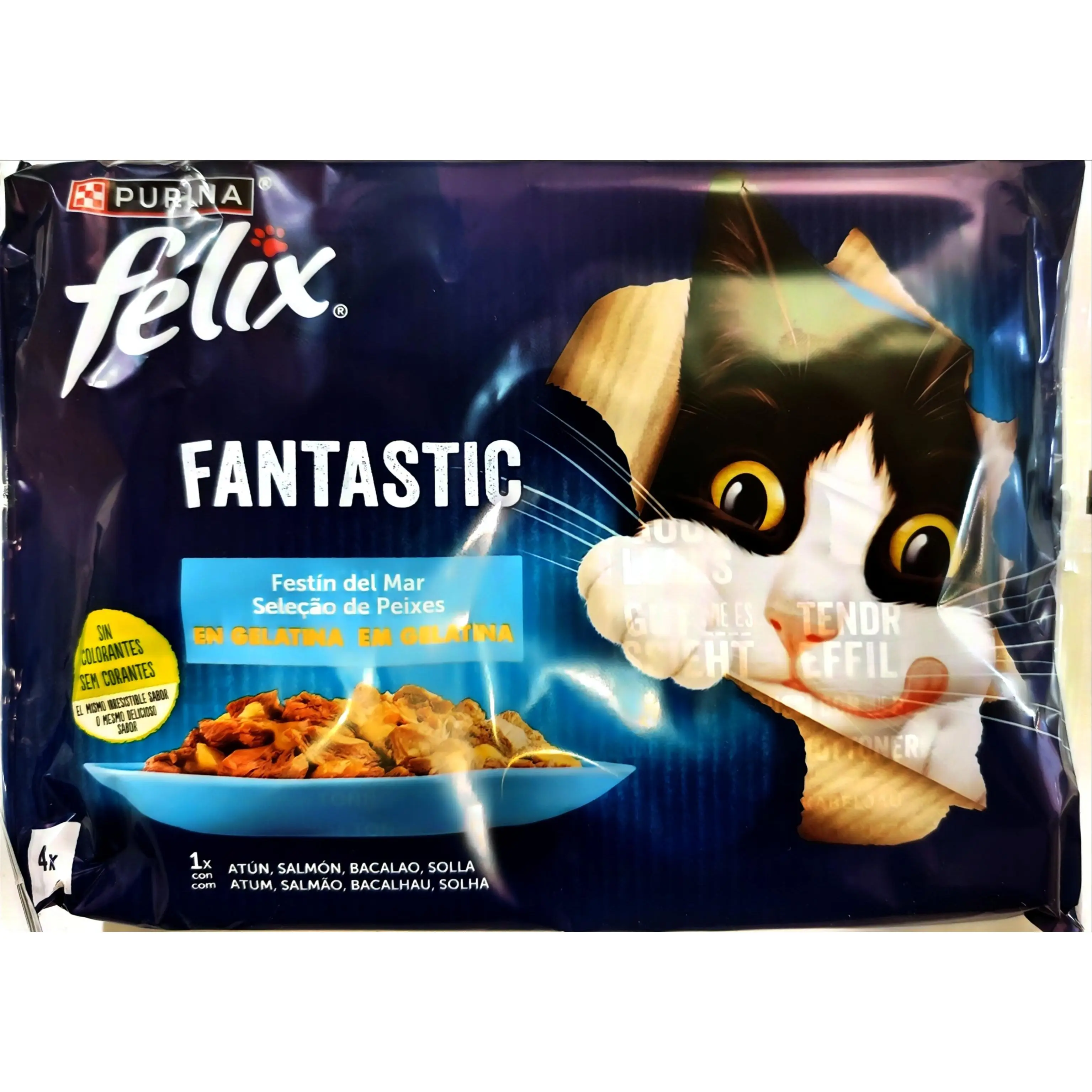Purina felix fantastic festin de mar cat food pack 24x85g and meat pack 24x85g