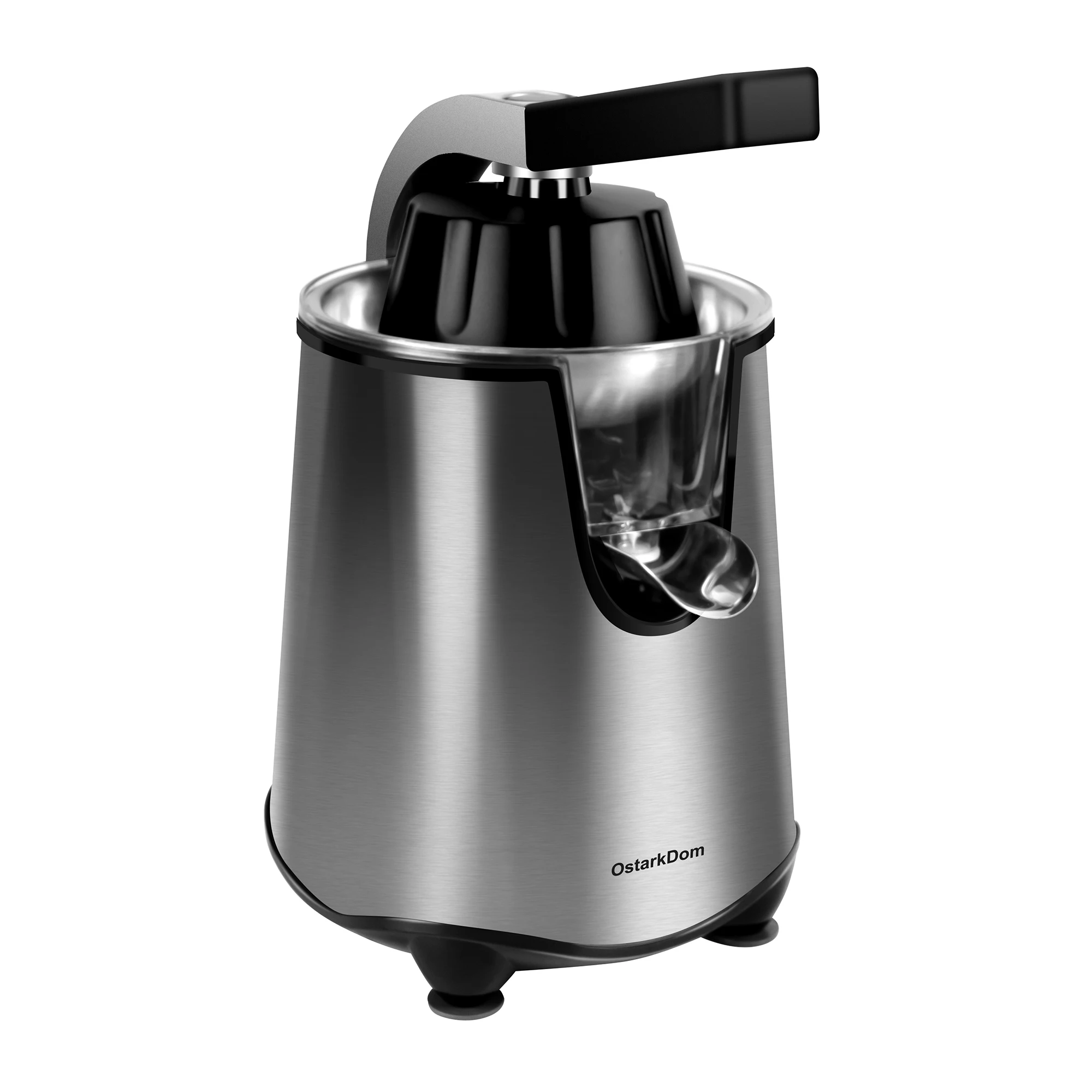 OstarkDom Exprimidor electricos de Zumo de naranjas o limon  400ml, extractor de zumos licuadora batidora smoothies  Material de Acero Inoxidable, embudo transparente,  Filtro de Acero SS, Embudo AS y