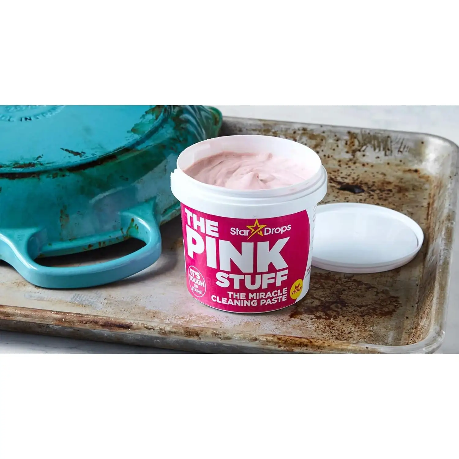 The Pink Stuff Stardrops miraculous cleansing paste for cleaning all kinds of surfaces, 850g leaves surfaces, glass, garden furniture and The like shiny and clean, and in addition it is based on natural 100% ingredients. Ditrilocu