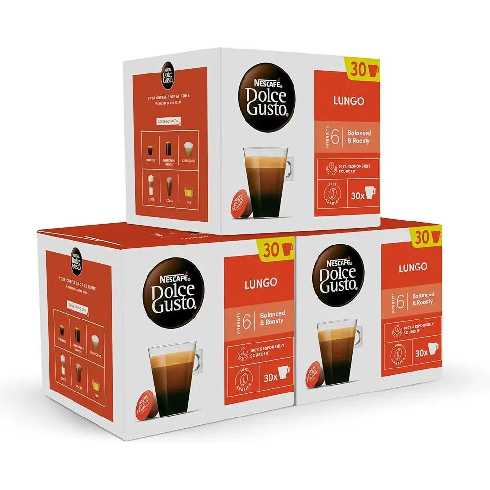 NESCAFÉ Dolce Gusto Lungo - Cápsulas de Café, 90 Cápsulas