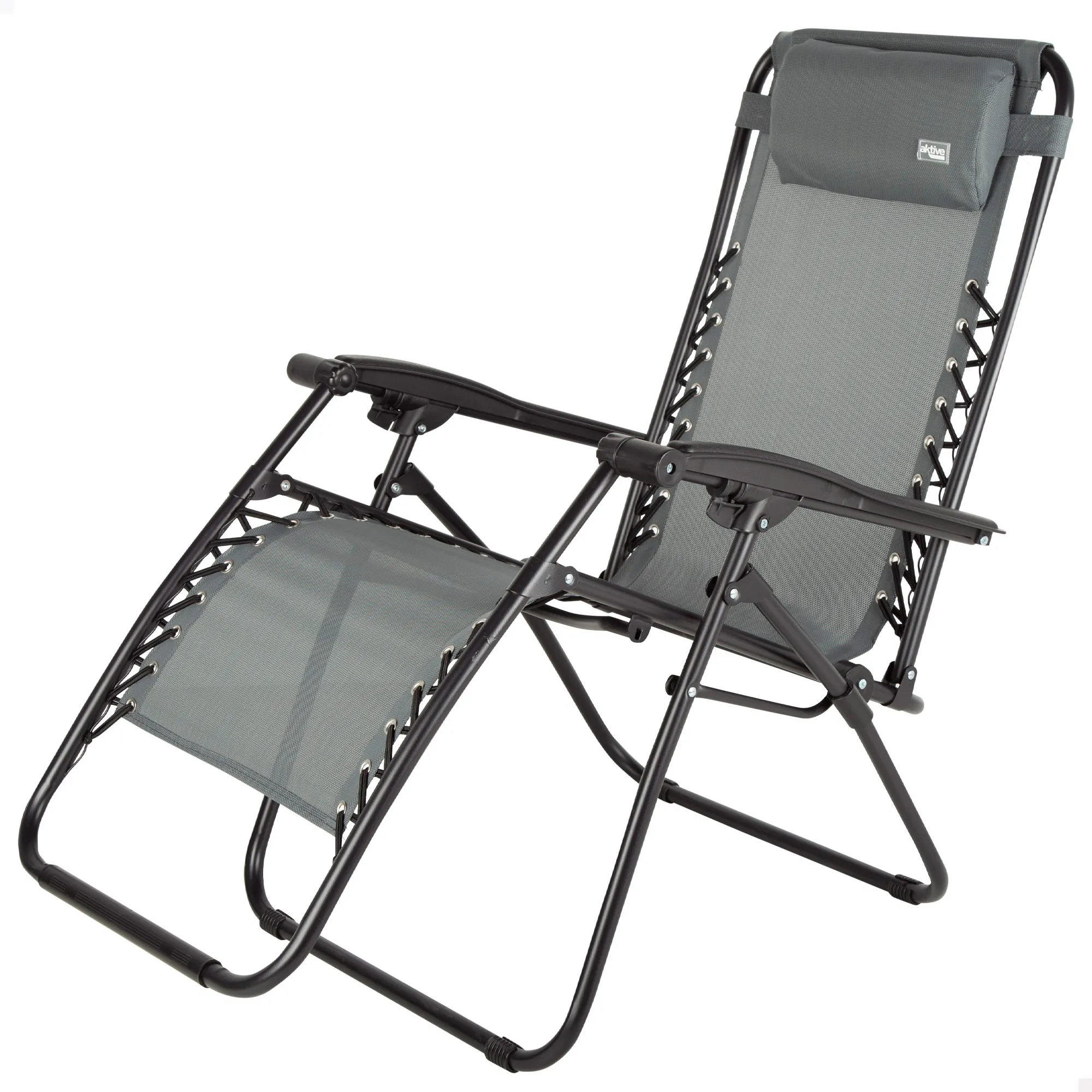Aktive Silla plegable jardín gravedad cero gris 2 posiciones