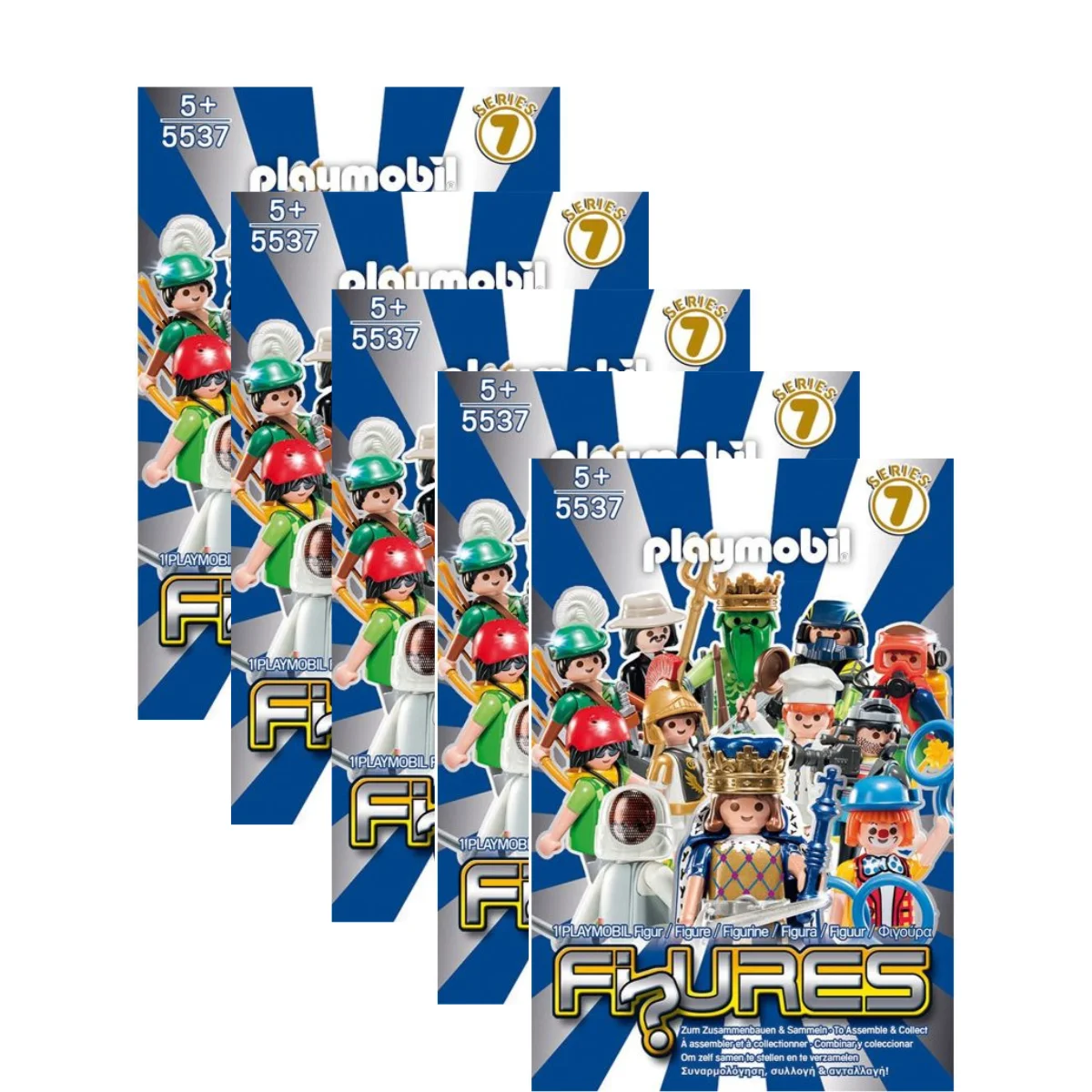 PLAYMOBIL SOBRES SORPRESA - PACK DE 5 SOBRES DE LA SERIE 7 DE CHICOS, 5537, TIENDA CON LICENCIA OFICIAL
