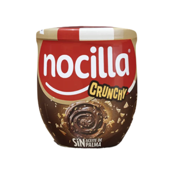 Nocilla Crunchy - 6 botes de 180g Crema de cacao y avellanas con trocitos