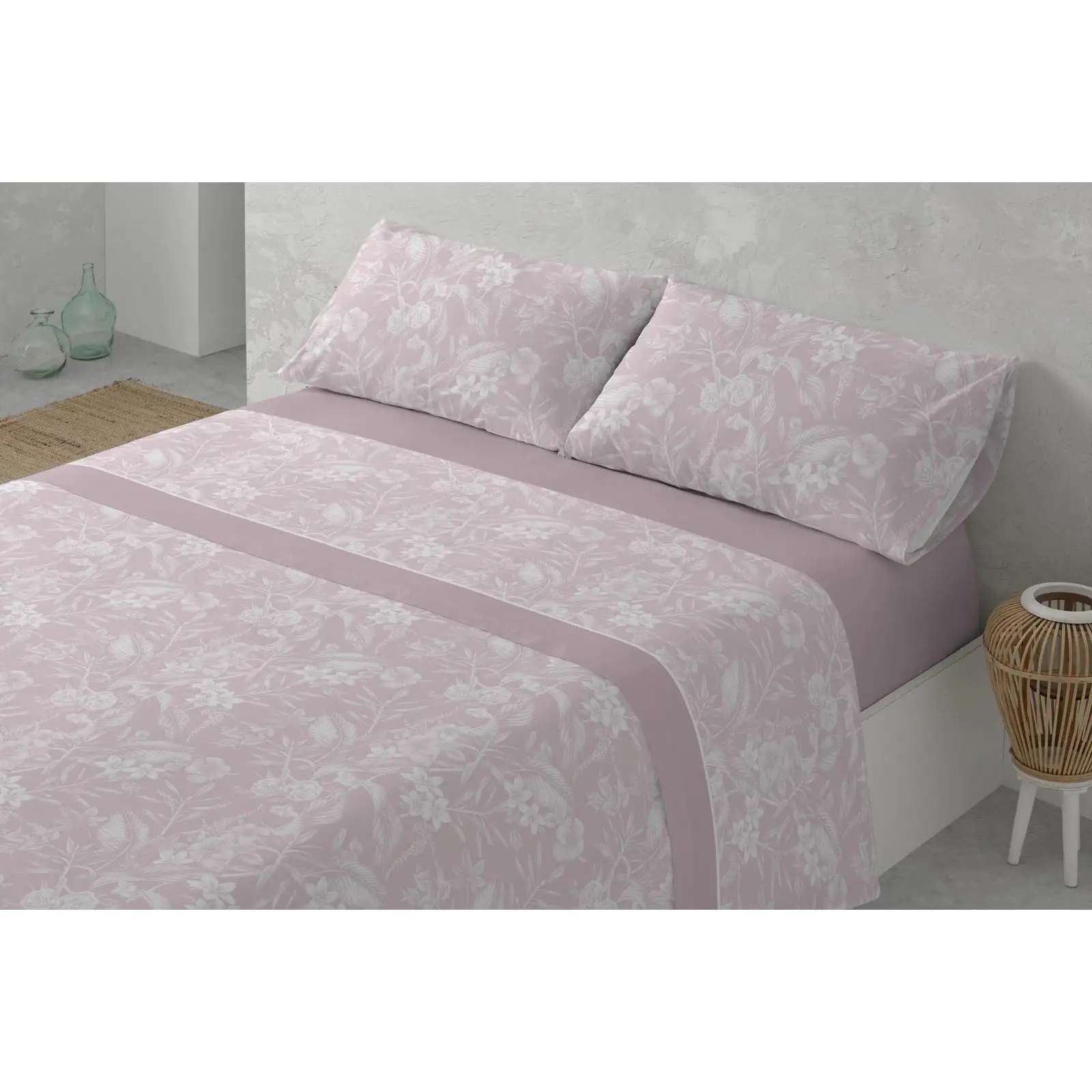 Juego de Sábanas MICRIFIBRA. Cama de 90, 105, 135, 150.  Fino y Ligero, Extrasuave, 3 piezas, Bajera, Encimera, Funda de Almohada.  Rosa, Gris, Turquesa, Azul. No hace Bolas