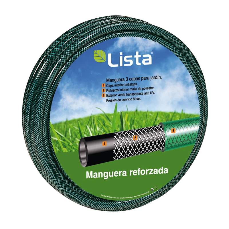 LISTA 901N2-10 - Manguera riego reforzada tricapa 10 Metros