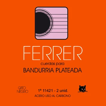 Juego de cuerdas para Bandurria Ferrer by Gato Negro de Acero Plata. Fabricadas artesanalmente en acero y cobre plateado de alta calidad en España desde 1868