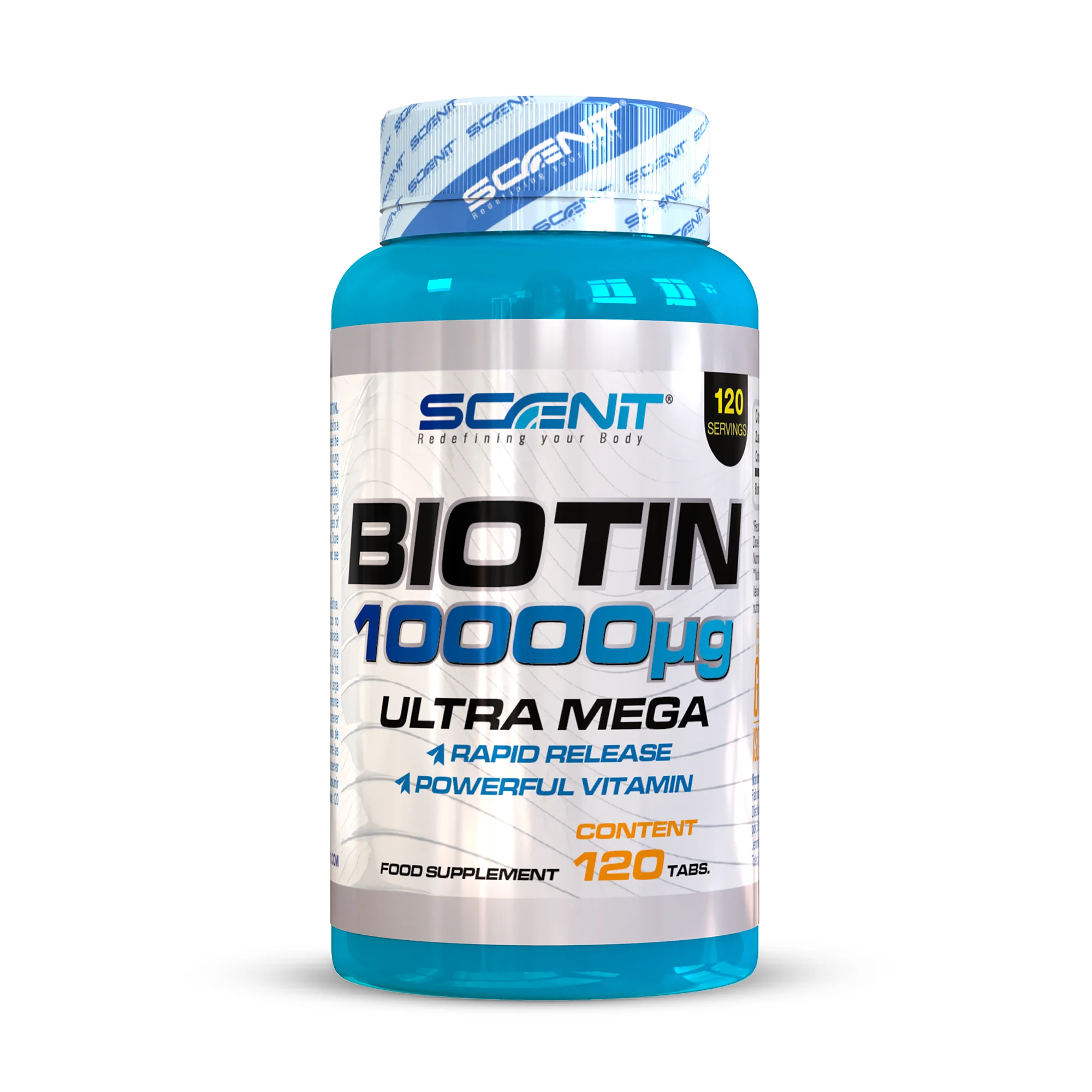 Biotina para el cabello - Biotin 10000 mcg - Biotina cabello - Biotina 10000 mcg crecimiento del cabello - 120 tabletas - Vitaminas para el cabello - Vitaminas pelo - Para caída excesiva del cabello