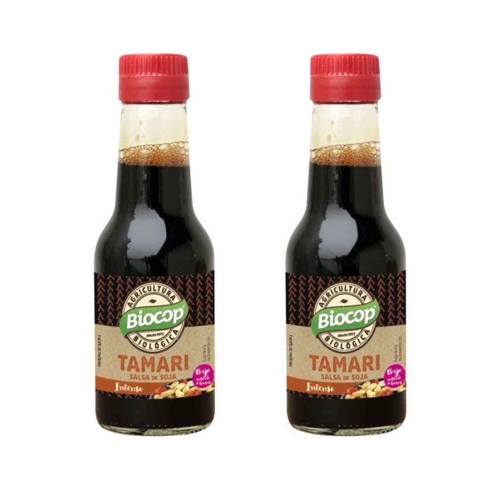 Salsa de soja Tamari 140ml  Packs 2  Sabor fuerte  Intensa  Sin trigo  Biocop