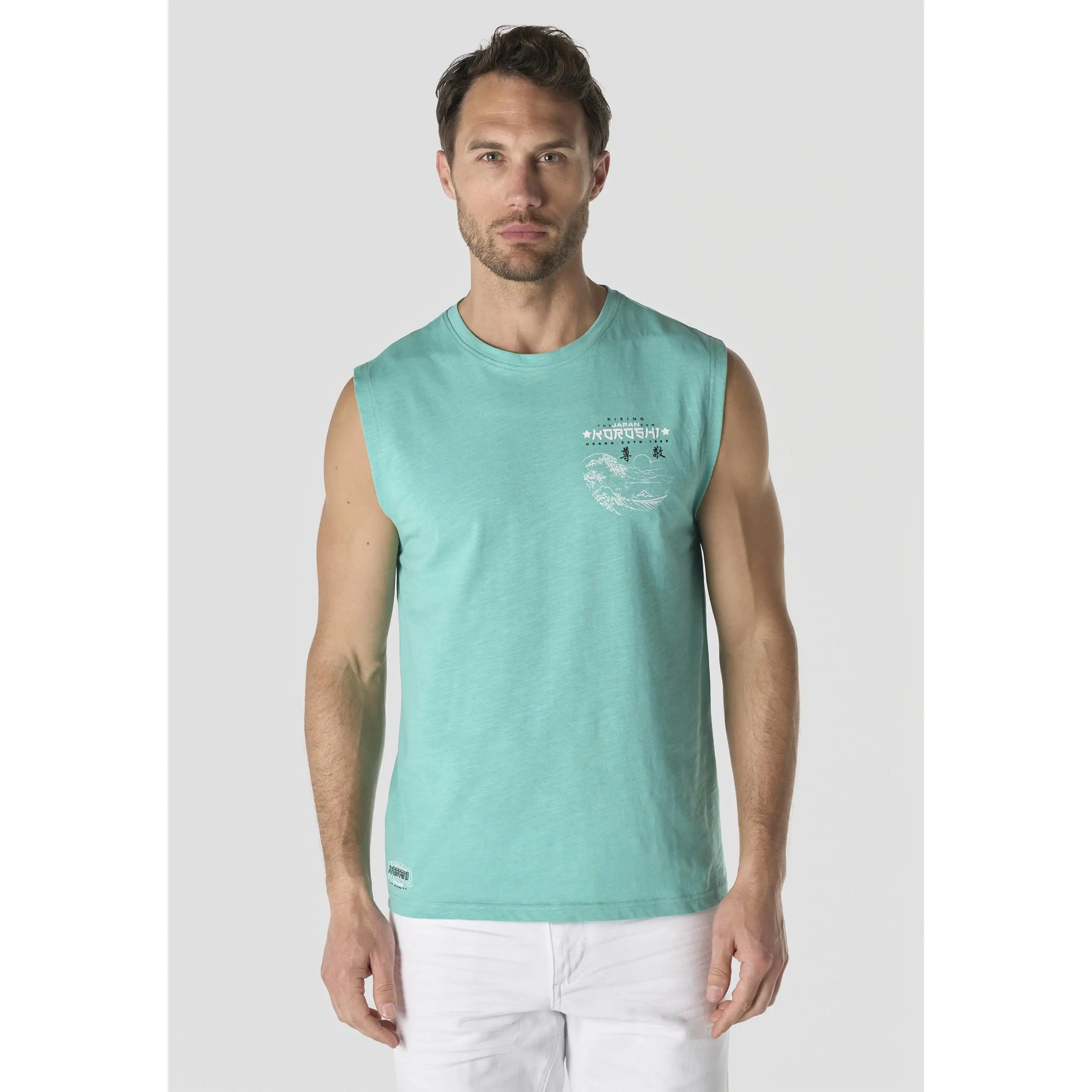 Koroshi Camiseta Boxing Hombre Estampado Ola Japonesa – Koroshi Menta