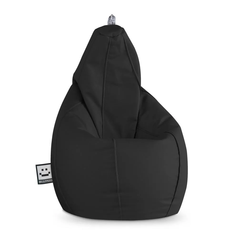 Puff Pera Polipiel Negro HAPPERS - Cómodo, ligero y resistente. Make it Happers®