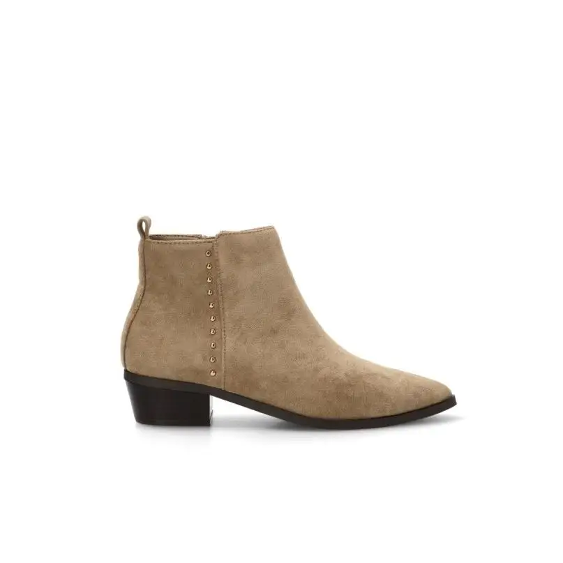 Botin Campero Etika - Mujer - Tacón Medio - Modelo 110551 - Color Taupe