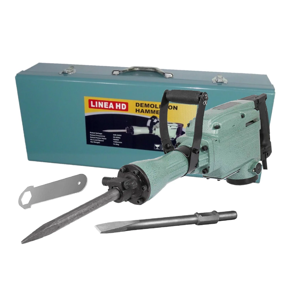 Linea Hd – Martillo Demoledor Eléctrico – 1650W, 1400 Golpes/Min, 2 Puntas, Maletín Metálico incluido