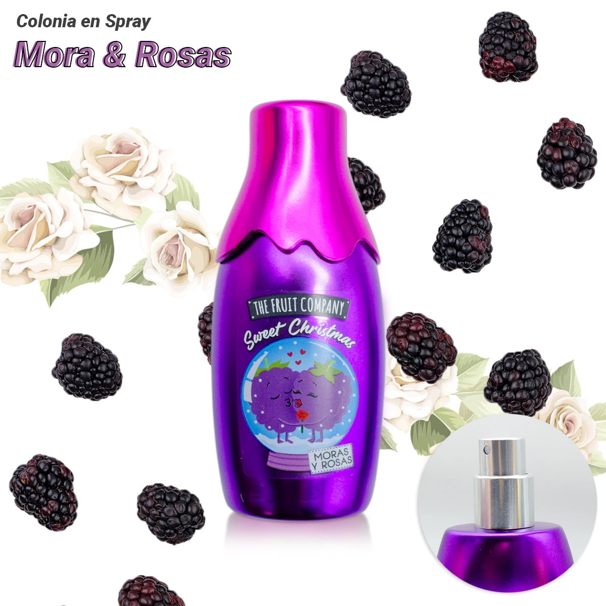 The Fruit Company Pack Duo blackberries and Roses cologne Eau de Toilette 40ml + hand cream 30ml | Vegan Formula Christmas Edition with personalized dedication