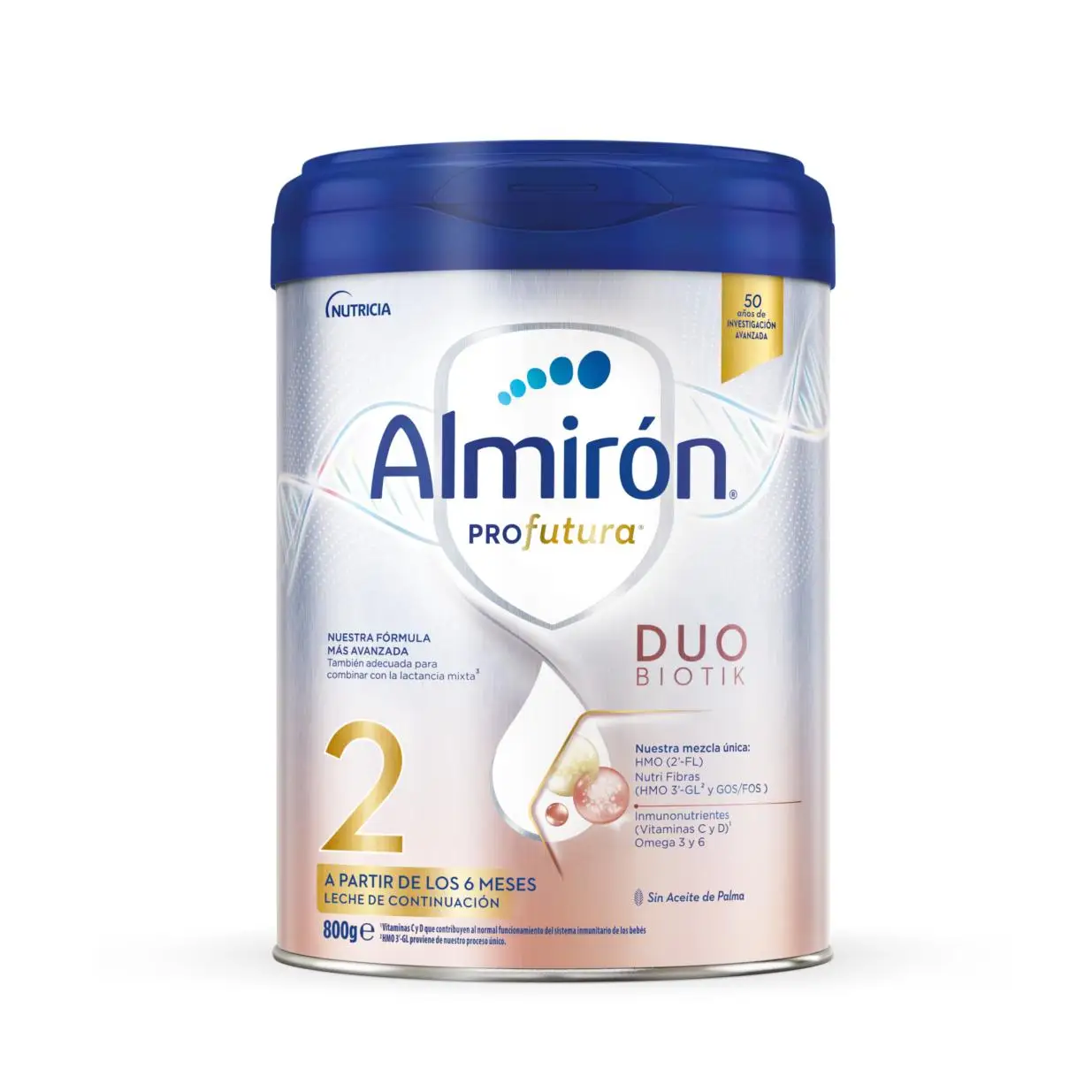 Almirón Profutura Duobiotik 2, Fórmula Infantil desde 6 Meses, 800 g, con 2 HMOs, Prebióticos GOS/FOS, DHA, AA, Vitaminas C y D, Grasa Láctea, para Sistema Inmunitario